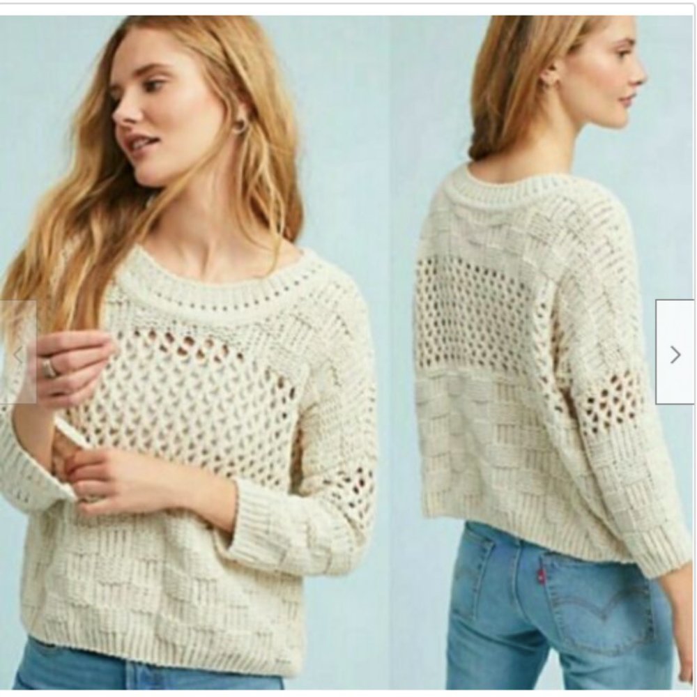 Anthropologie Moth chunky knit textured sweater XS